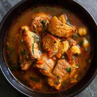 Spicy Pork Stew with Chickpeas and Sausage