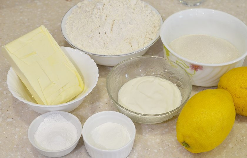 1. Этап. Песочный пирог Лимонник: Подготовьте все ингредиенты.