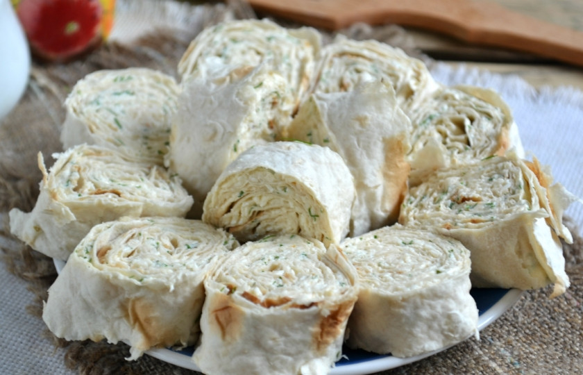 1. Этап. Лаваш с сыром и укропом: Приятного аппетита!