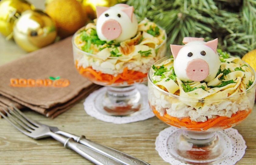 1. Этап. Слоеный салат Новогодний: Приятного аппетита!