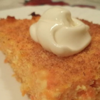 Манный пудинг из творога с морковью