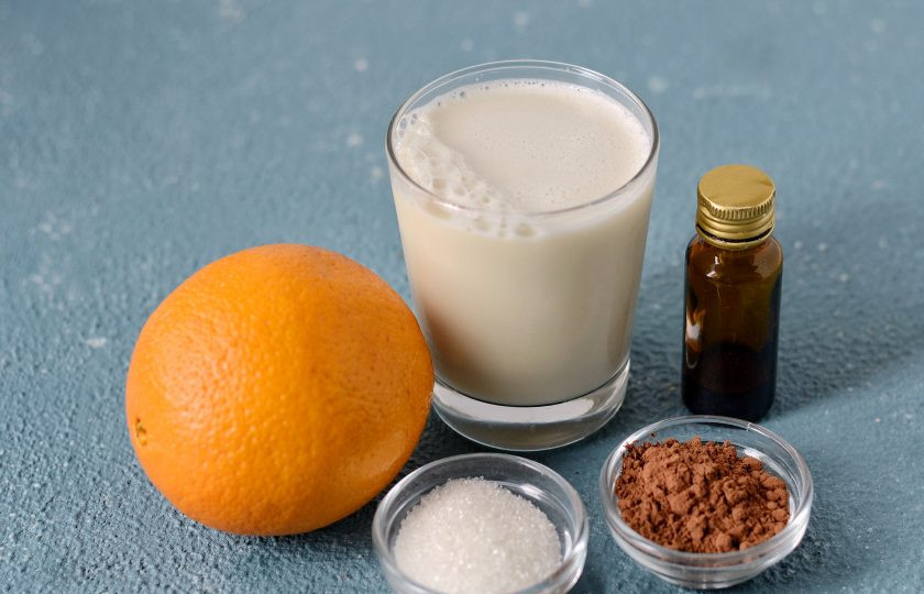 1. Этап. Апельсиновое какао: Подготовьте все ингредиенты.