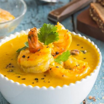 Крем-суп с креветками