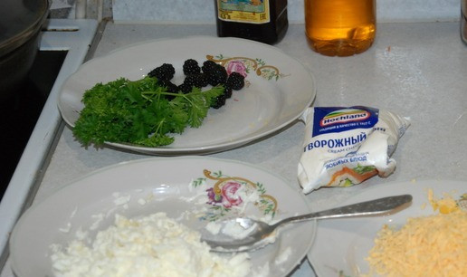 1. Этап. Сырные шарики Пикантные: Все тщательно вымешать. В отдельном блюдечке натереть желтки.