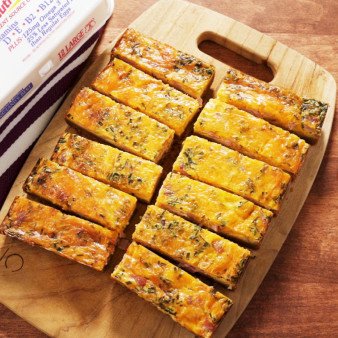 Ham and Cheese Omelet Sticks