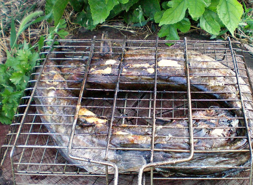 1. Этап. Рыба под белым маринадом: Морской сом приготовленный в белом маринаде готов. Подаем горячим с овощами и зеленью. Приятного аппетита!