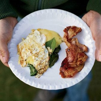 Three-Egg Omelets with Whisky Bacon