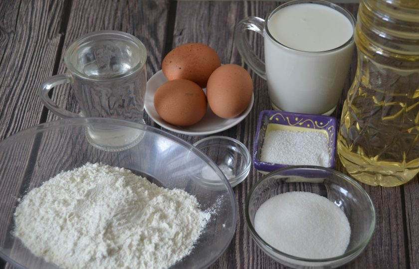 1. Этап. Блины Вологодское кружево: Подготовьте ингредиенты.