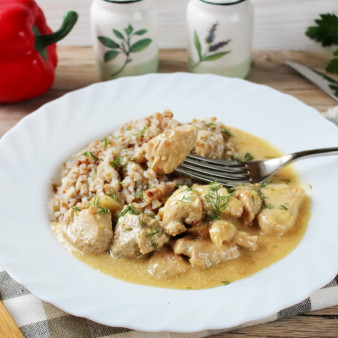 Свинина в горчичном соусе на сковороде