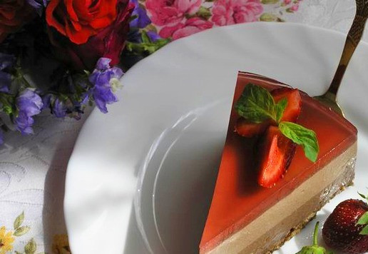 1. Этап. Торт Два шоколада и лесные ягоды: Первый кусочек.