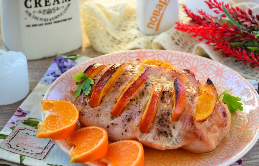 1. Этап. Индейка с мандаринами: Приятного аппетита!