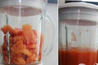 1. Этап. Пирог из папайи: 3. Мякоть папайи поместите в блендер, сделайте из нее пюре. Туда же влейте лимонный сок, молоко и взбитые сливки. Перемешайте еще раз.