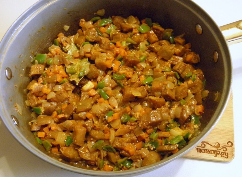 1. Этап. Икра из баклажанов кусочками: Икра баклажанная кусочками готова. Подавайте горячей.