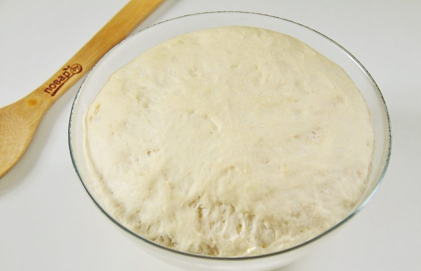 1. Этап. Хуплу: Тесто подошло и увеличилось практически в два раза.