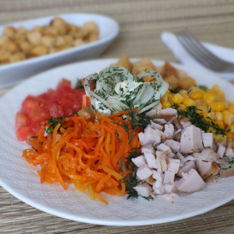 Салат Эдельвейс с корейской морковью