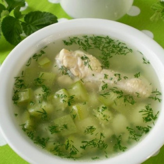 Летний суп с курицей