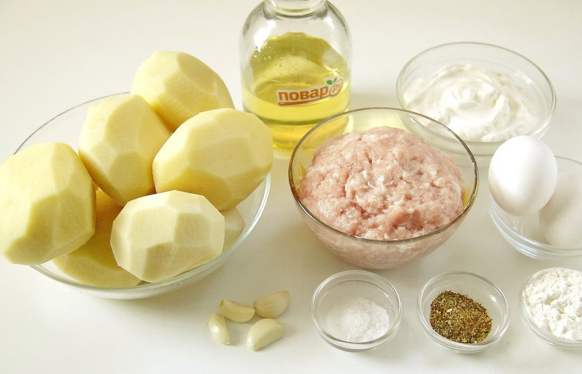 1. Этап. Картофельные оладьи по-мински: 1. Подготовьте все ингредиенты.