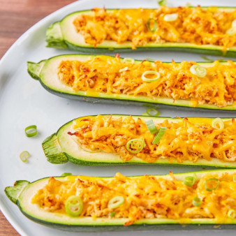 Buffalo Chicken Stuffed Zucchini