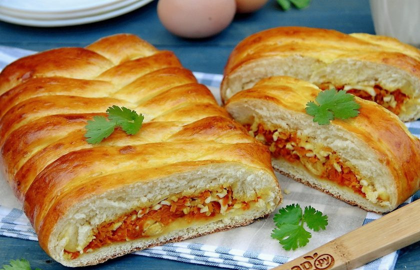 1. Этап. Пирог с морковью и яйцом: Приятного аппетита!