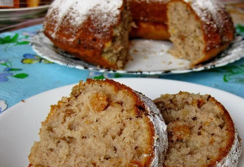 1. Этап. Кекс из сметаны: Кекс выпекайте 35 минут. Подавайте выпечку, как только она немного остынет, посыпьте её сахарной пудрой.