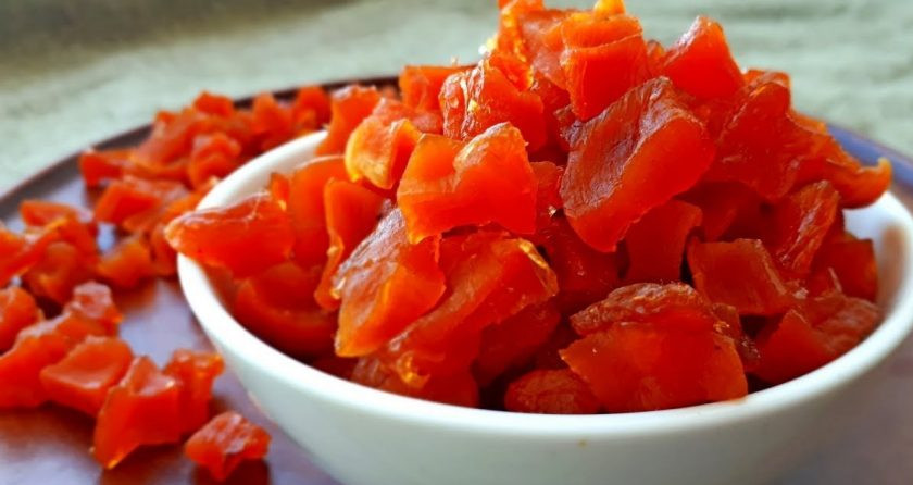 1. Этап. Вкусные цукаты из тыквы: 5. Затем просушите цукаты на столе при комнатной температуре в течение 5 дней. Приятного аппетита!