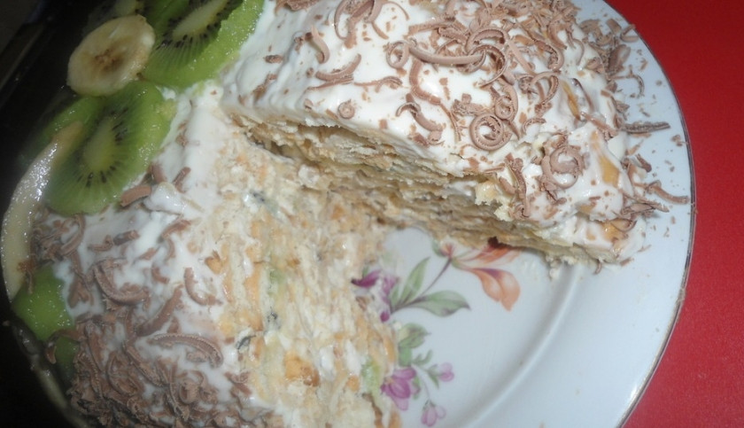 1. Этап. Торт из крекеров без выпечки: 6. Когда торт 