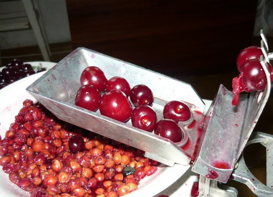 1. Этап. Желе из вишни на зиму: Для начала мы тщательно промываем вишню, даем ей высохнуть немного и очищаем ягоды от косточек.