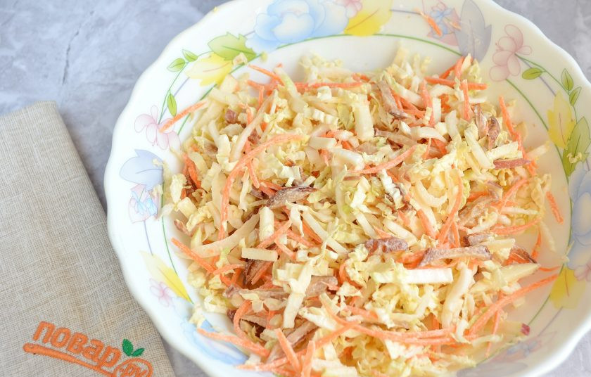 1. Этап. Легкий зимний салат: 7. Перемешайте, салат готов, пробуйте!