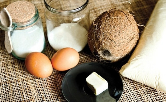 1. Этап. Кокосовый кекс Сказка: 1. Вот такой набор ингредиентов вам потребуется.