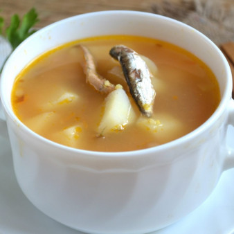 Суп из кильки в томатном соусе