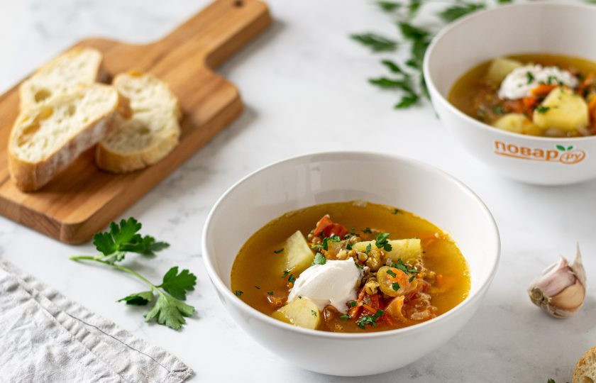 1. Этап. Постный суп из маша: Постный суп из маша готов, приятного вам аппетита! Подавайте его с соевой сметаной или постным майонезом.