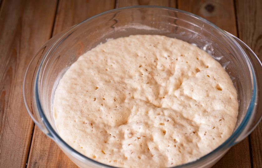 1. Этап. Осенние булочки: Опара уже подошла.