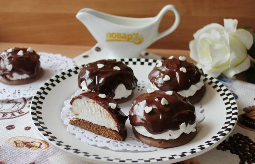 1. Этап. Печенье с зефиром: Печенье с зефиром готово. Подавайте на десерт.