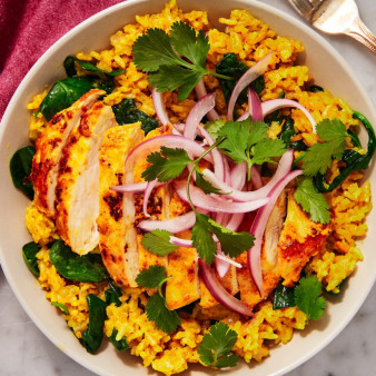 Curried Chicken & Garlic Golden Rice