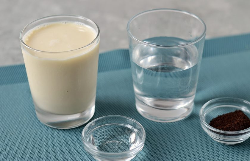 1. Этап. Мятный латте: Подготовьте ингредиенты.