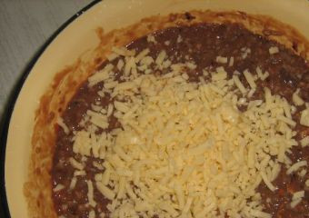 1. Этап. Запеканка из печени: 7. Я еще добавляю тертый твердый сыр - для лучшей 