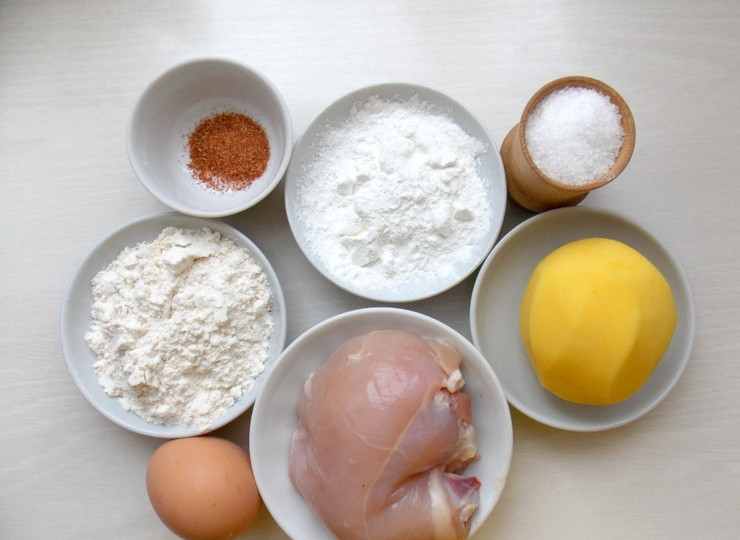 1. Этап. Куриное филе в картофельной шубке: Ингредиенты.