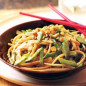 Linguine with Snow Peas, Cucumber, and Peanut Sauce