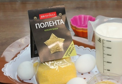 1. Этап. Ванильно-медовое суфле из поленты: 1. Продукты для приготовления.
