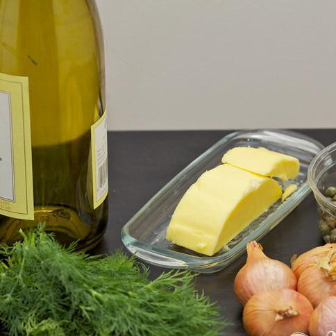 1. Этап. Соус для рыбы из вина, масла и каперсов: Ингредиенты.