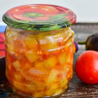 Овощное рагу без уксуса на зиму