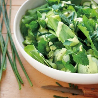 Tart Green Salad with Avocado Dressing
