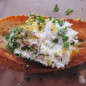 Брускетта с зеленью и козьим сыром