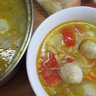 Овощной суп с фрикадельками