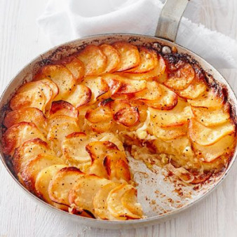 Welsh onion cake with caerphilly