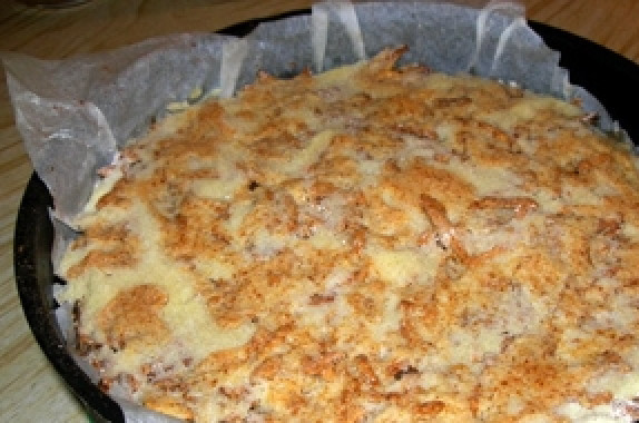 1. Этап. Шарлотка с тертыми яблоками: Выпекайте пирог 1-1 час 15 минут при 160-180 градусах.