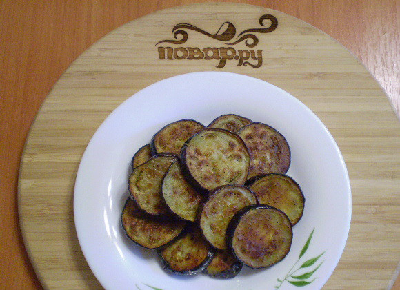 1. Этап. Баклажаны, жаренные кольцами: 6. Баклажаны готовы. Приятного!