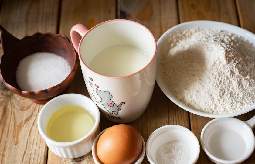 1. Этап. Панкейки с содой: Подготовьте все необходимые ингредиенты для приготовления панкейков на соде.