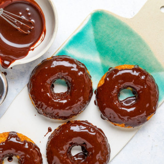 Keto Chocolate Glazed Donuts