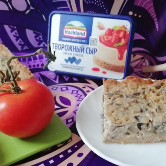 Заливной пирог с грибами